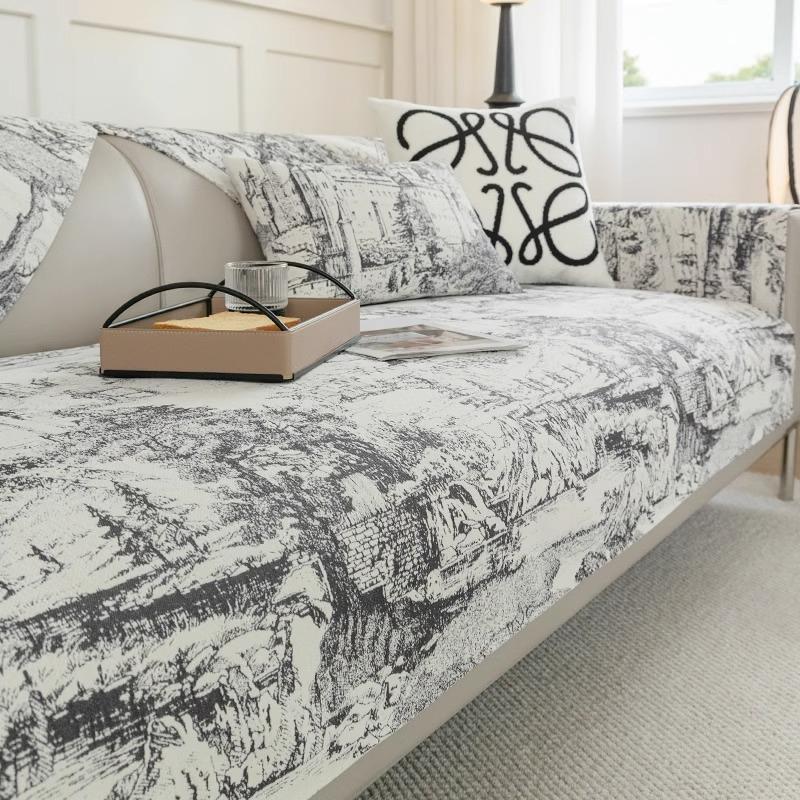 

Подушка для дивана из синели, универсальная нескользящая простая современная высококачественная подушка для гостиной, кожаный чехол для дивана, полотенце 70*70cm