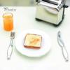 Mini-Toaster Modell 1:12 puppenhaus Zubehör Simulation Miniatur Toaster mit 2 Abnehmbare Toasts für Küche Szene