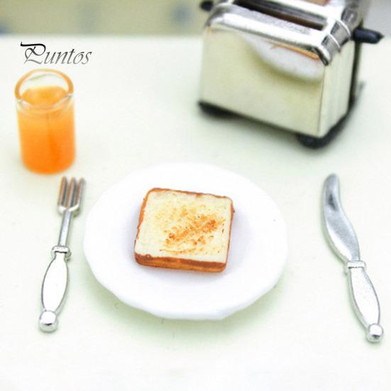 Mini-Toaster Modell 1:12 puppenhaus Zubehör Simulation Miniatur Toaster mit 2 Abnehmbare Toasts für Küche Szene