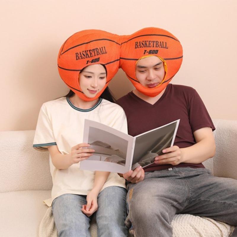 Double Head Basketball Headgear Hat Lovely Photography Props Hat Sport Party and Event Head Accessories for Family Game