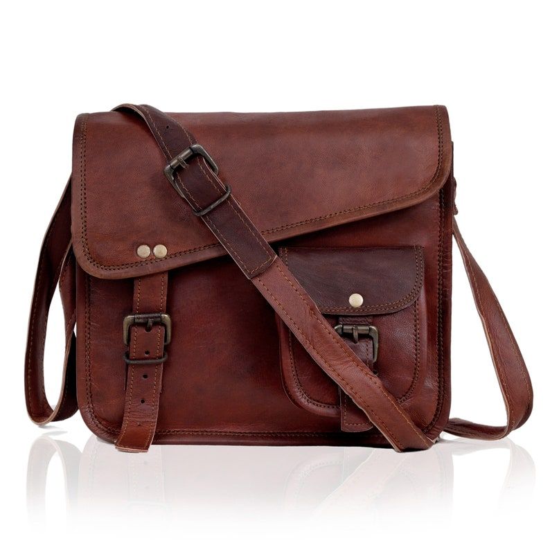 Leather Satchel Tablet Bag, Gift for Him Her, Leather Shoulder Bag , Briefcase Messenger Bag, Handmade Computer Bag, Tablet Bag for Him