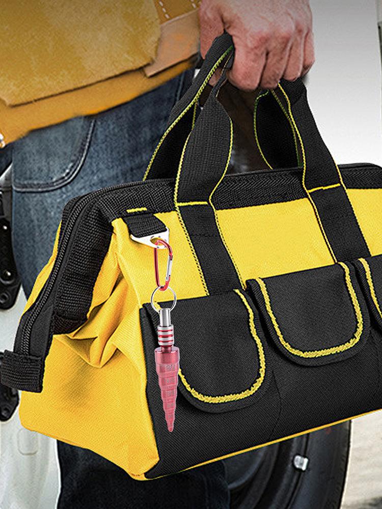 6 In 1 Swage HVAC Tool with Drill Bit Holder & Carabiner Reaming Step Drill Multi-Functional for 1/4 3/8 1/2 5/8 3/4 7/8 Tube