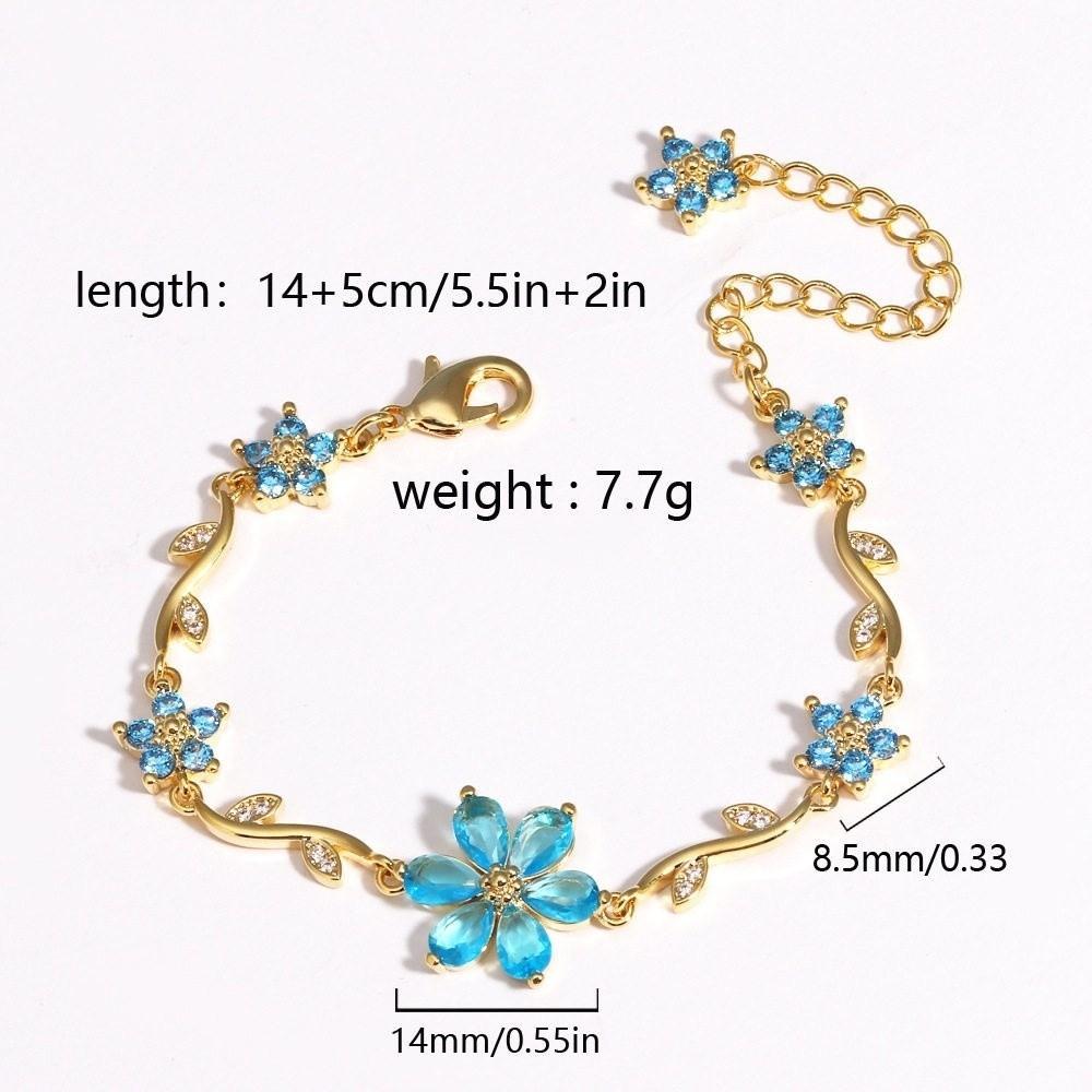 Y2K Chain Bracelet Crystal Women's Bracelet Sweet Flowers Bracelet