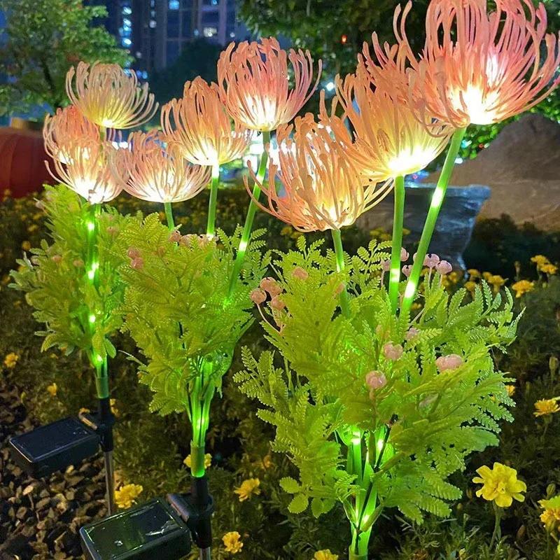 LED Solar Outdoor Garden Lights Waterproof Garland Light Garden Lawn Street Christmas Party Decora Solar Powered Flowers Lamp