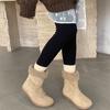 Retro suede two-wear snow boots women's 2025 autumn and winter new velvet thickened flat-bottomed medium boots thermal cotton shoes