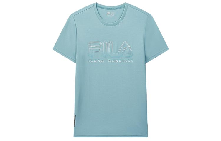 Men's FILA T-Shirts Men's Turquoise Crew Neck Moderate