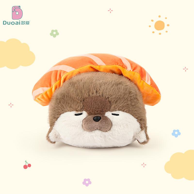 Sushi Pluche Otter Knuffeldier, Zacht Kussen, Schattig Poppen Speelgoed Cadeau voor Vriend Vriendin Verjaardag
