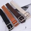 Casual Womens Cotton Linen Woven Belt With Pin Buckle For Daily Wear