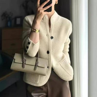 Damen Strick Frühling und Herbst Damen Modische Westliche Mode Oberteil Strickjacke Damen