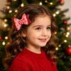 Charming Hair Clips for Photo Shoots Christmas Candies Bow Clip Women Girls, Sweet Glitter Hairpins, Artificial Leather Accessories Clip, Cute
