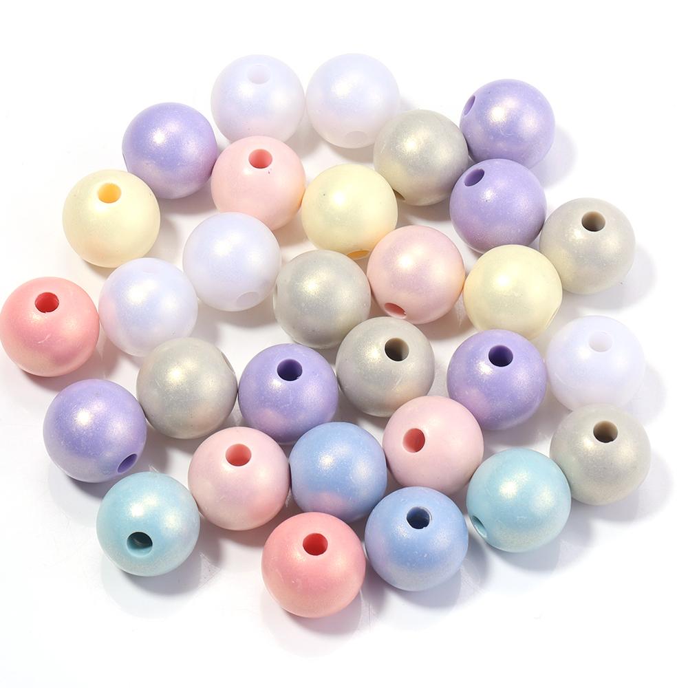 30-100pcs Macaroon Color Acrylic Beads Mixed Color Round Loose Spacer Beads For Jewelry Making DIY Bracelet Necklace Accessories