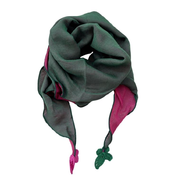 Stylish Cotton Linen Scarf Bandana for Women Double Layer Design Cold Weather Protections Stylish Headscarf Accessory
