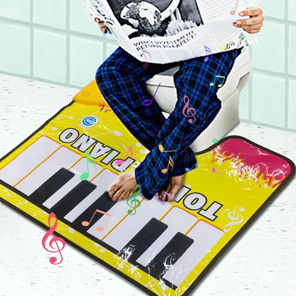 Music Piano Hygienic Blanket Bathroom Funny Toe Music Keyboard Toilet Floor Mat Potty Piano Sounding Bathroom Rug