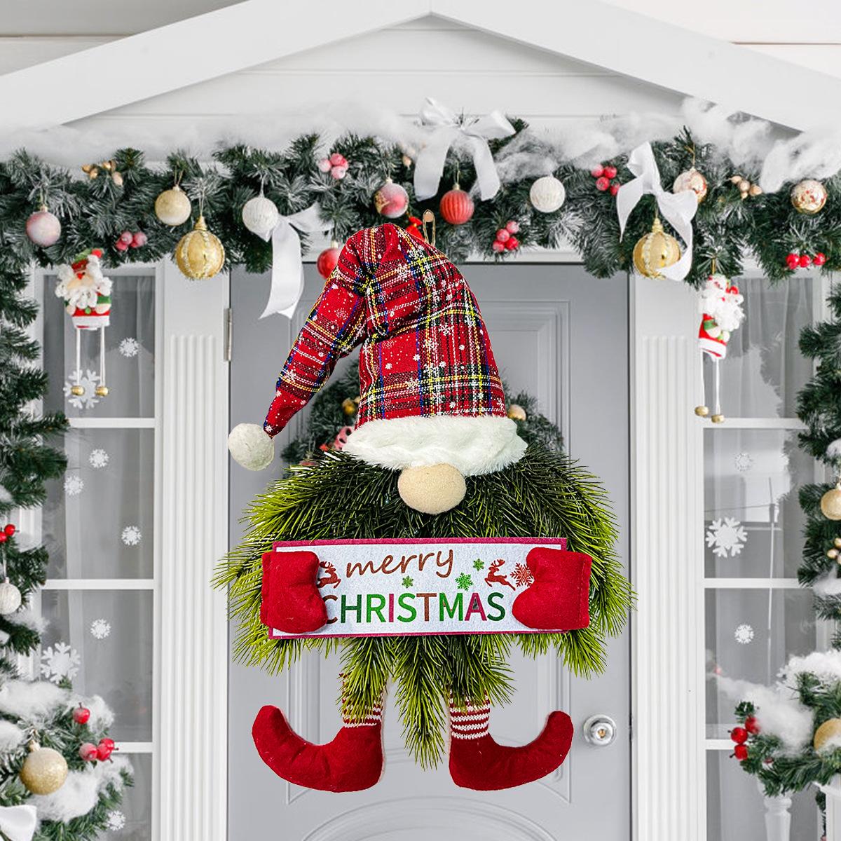 

Рождественский рождественский гном, кукла, гном, эльф, приветственный венок, подарок на Навидад, полиэстер, рождественская елка, подвесное украшение, праздничные принадлежности, подарок