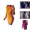 Sexy Autumn And Winter Knit Dress Slim Fit And High Collar Twist Design