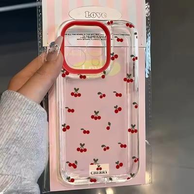 Για iPhone 16 15 14 13 12 11 Pro Max Θήκη Χαριτωμένο Κινούμενο Σχέδιο Σχέδιο Κεράσι Μαλακή Διαφανής Θήκη Για iPhone XS Max XR 7 8 16 15 Plus Funda