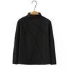 2025 Autumn Winter Plus Size German Velvet High Neck Diagonal Stripe Base Layer Shirt for Women