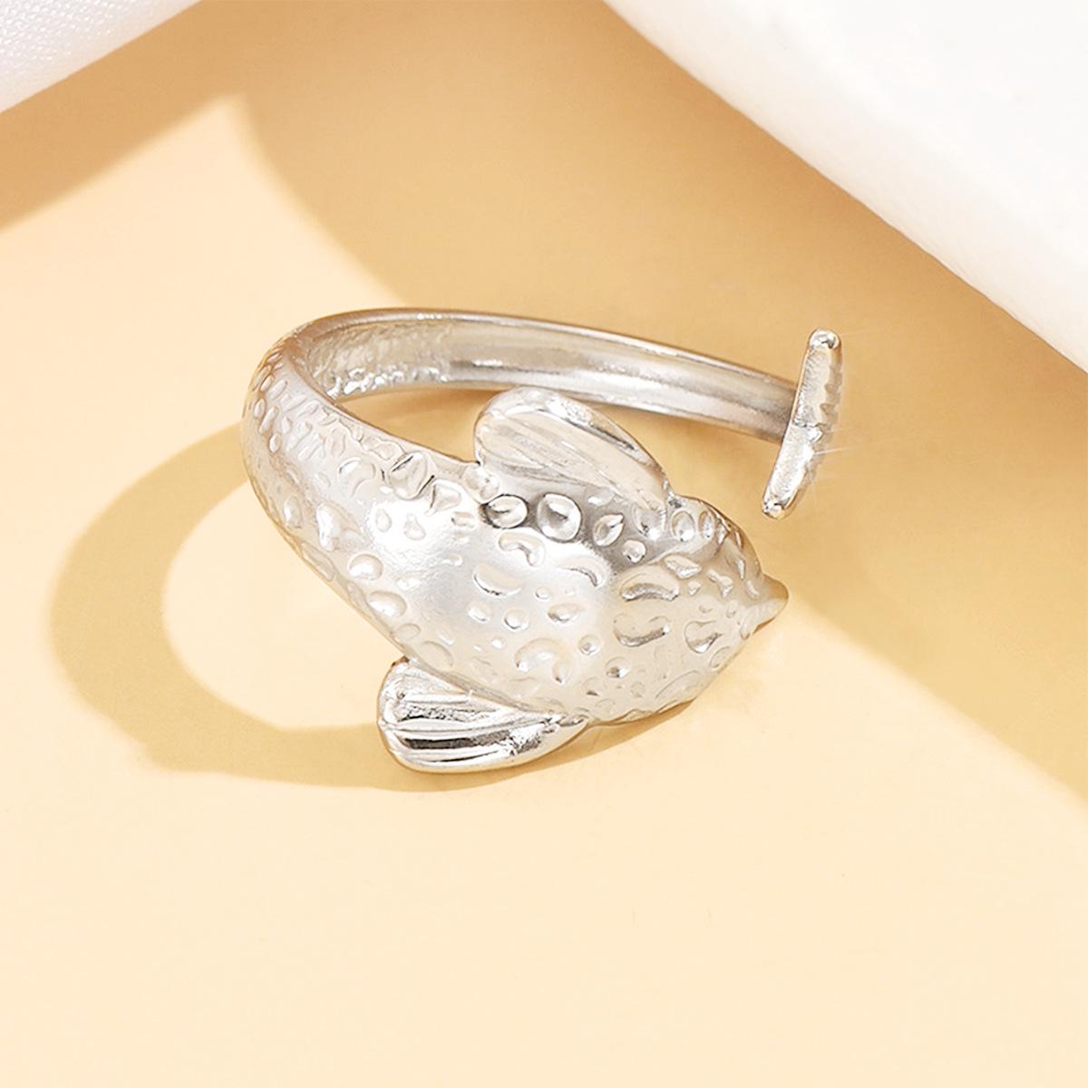 Stainless Steel Dolphin Ring - Beach Vacation Marine Life Jewelry