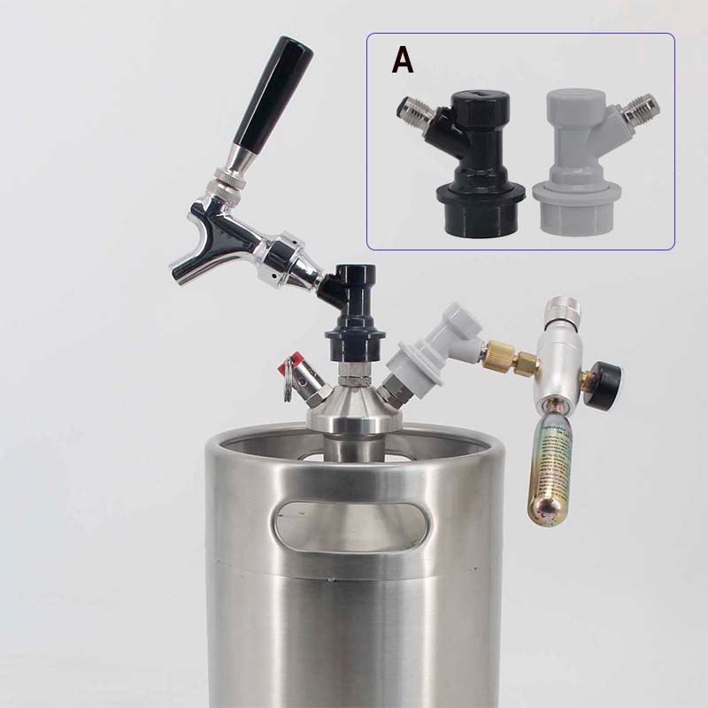 Mini-Fass Ball Lock Zapfhahn Spender Inklusive 50cm Silikonschlauch 304 Edelstahl Spender Homebrew Spear