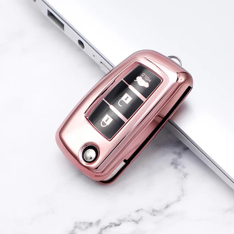 

TPU Car Key Cover Case for Nissan Qashqai J11 X-trail Trail Murano MAXIMA ALTIMA Juke Micra Tiida 2014-2018 Auto Accessories рожевий