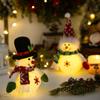 Cartoon Glowing Snowman Figurine Snowflake Luminous Snowman Ornament  Merry Christmas Decor