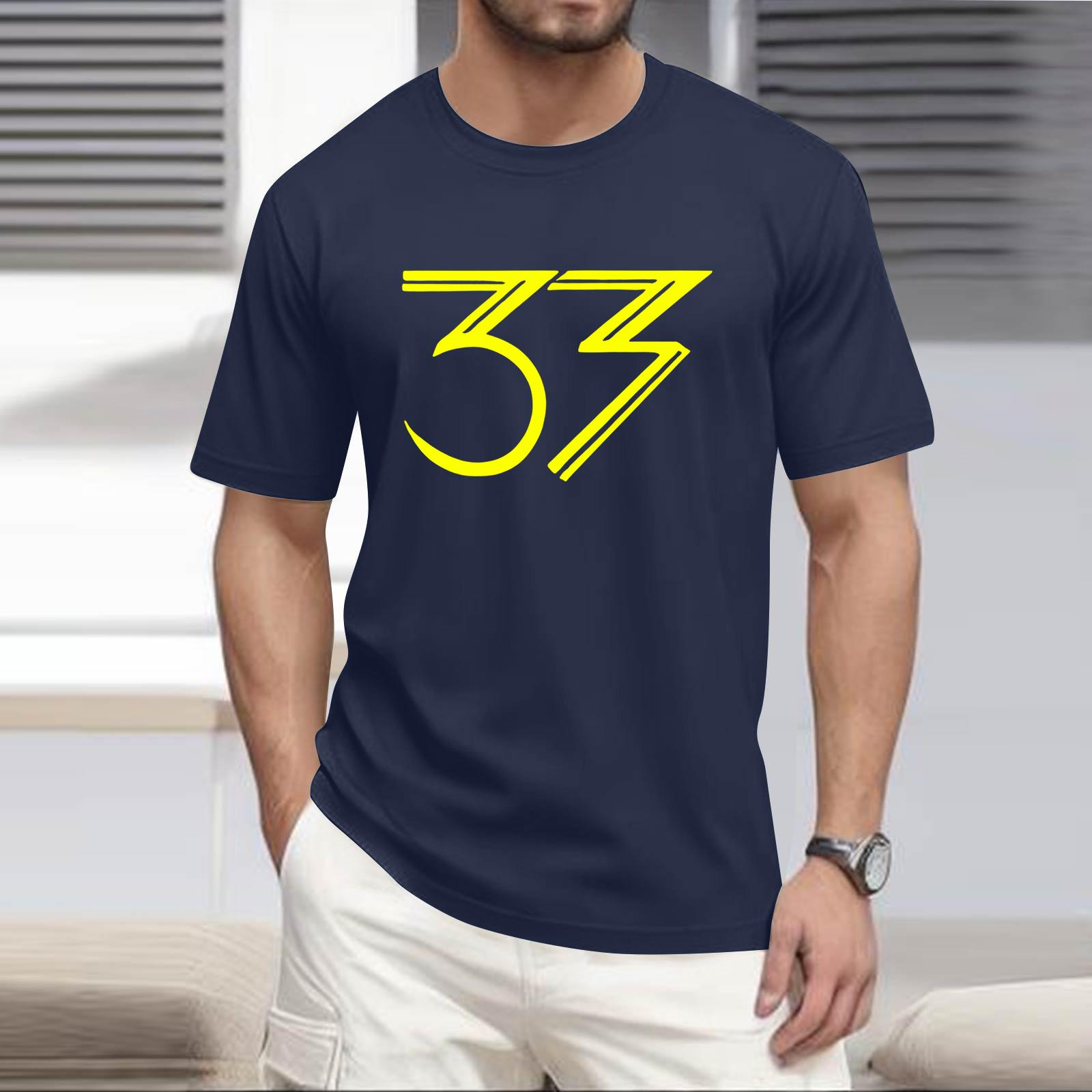 Стильная и повседневная мужская футболка с круглым вырезом, свободного кроя, с короткими рукавами. S тёмно-синий