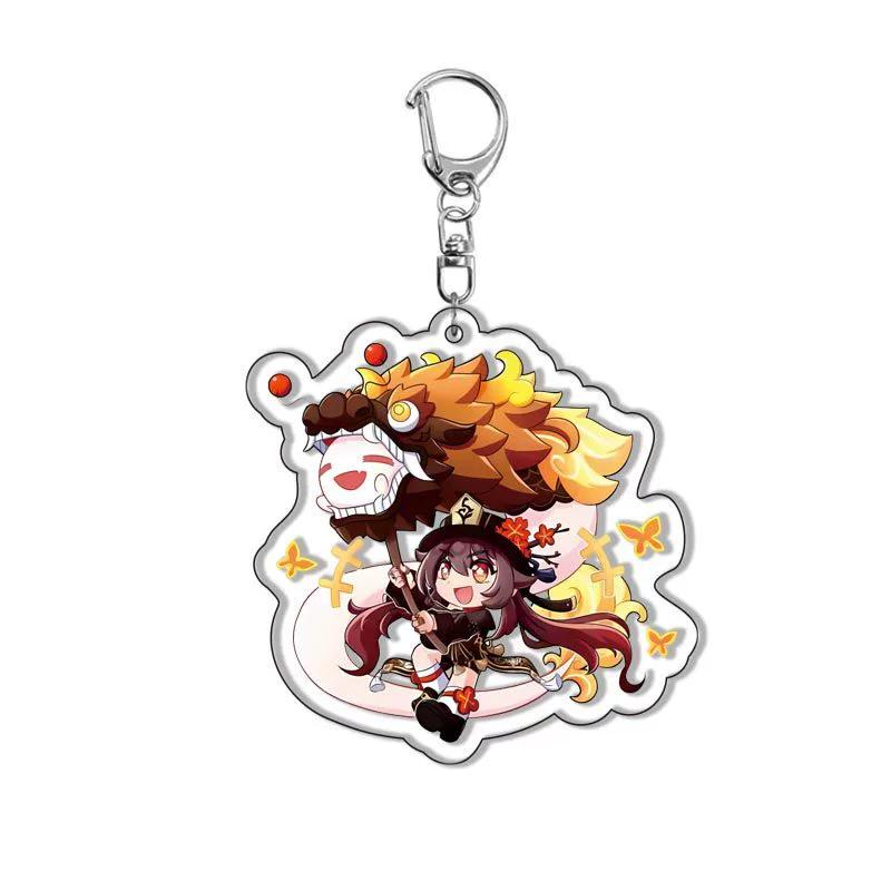 Genshin Acrylic Keychain Sweet Rain Walnut Monster Cartoon Pattern Anime Pendant