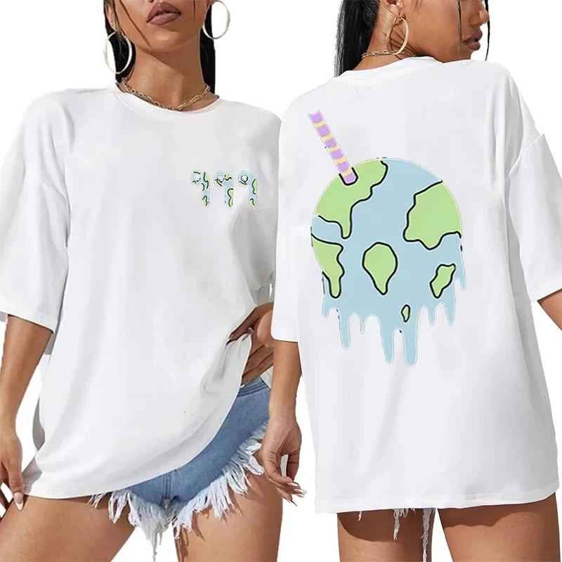 T-shirt Stampata Divertente Juice Wrld 999 Unisex Unisex Hip Hop Retrò Maglietta Oversize Larga Manica Corta Harajuku Streetwear Top in Cotone