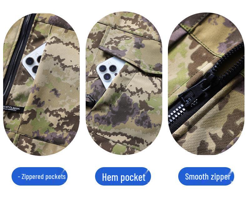 Men's Workwear: Breathable Camouflage Suit for Spring & Autumn - Durable, Thick, Wear-Resistant Outdoor & Training Gear.