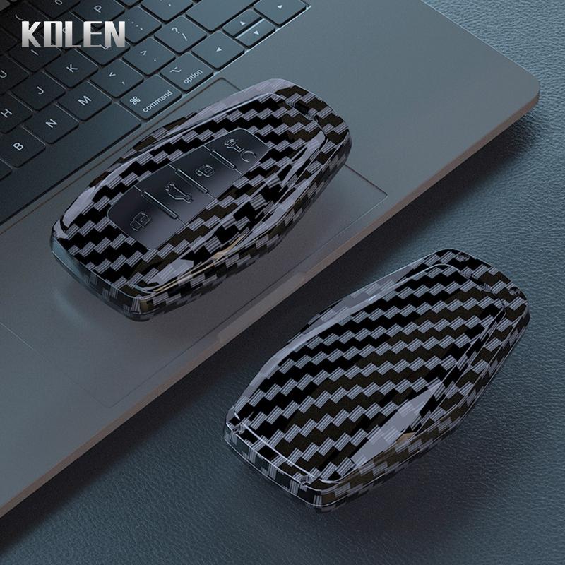 Abs Carbon Fiber Car Key Case Cover For Geely Coolray X6 Geometry C Emgrand Global Kulrey Hawk Gx7 Okavango Shell Accessories