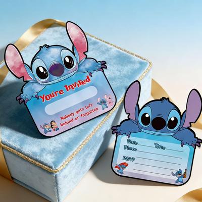 Stitch Birthday Party Invitation & Mini Greeting Card for Kids