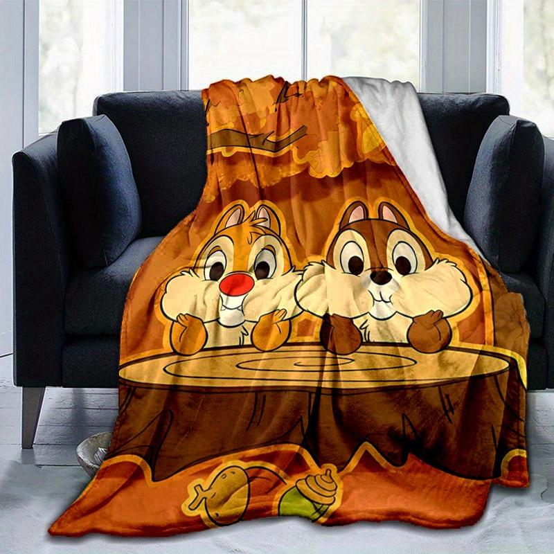 1pc, Autumn Adventure: Chip 'n' Dale Throw Blanket Perfect for Home Decor, Couch Cover, Outdoor Use, Travel, Camping, Car, Beach, Office Nap