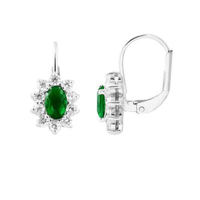Earrings - LOVA LOLA VAN DER KEEN - Synthetic Emerald - 925 Sterling Silver - Sleeper System