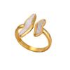 Double Layer Wave Women's Korean Style Stainless Steel Open Ring - Fashionable, Simple, and Cool Index Finger Design.