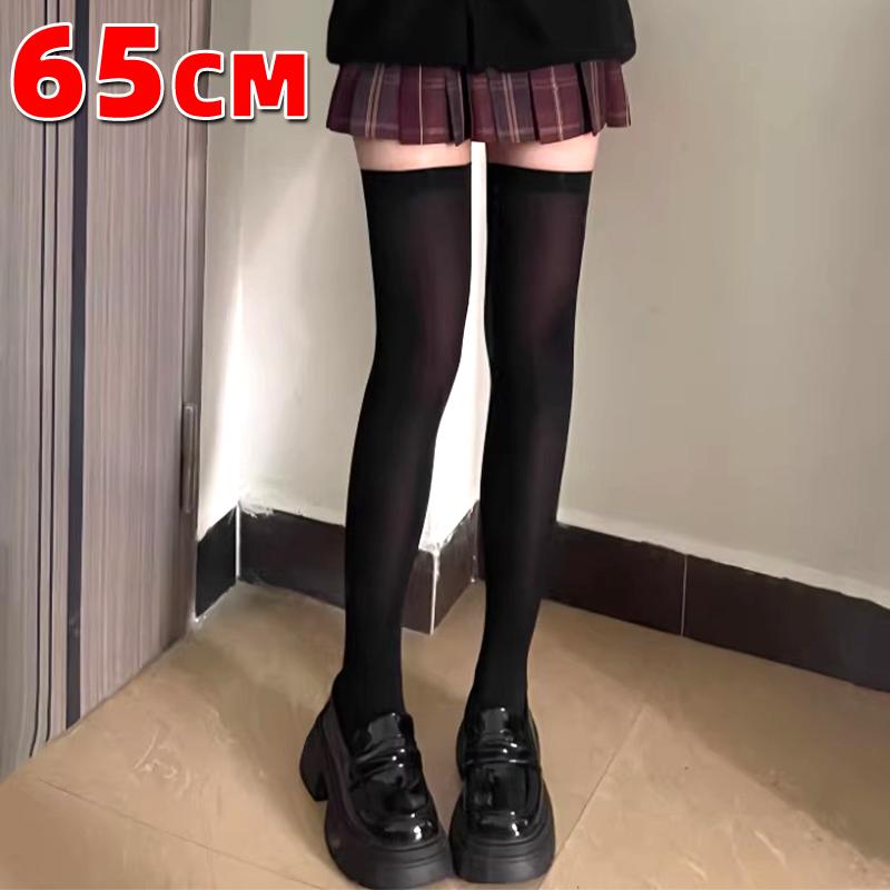 

Women‘s Silk Nylon Long Sock for Ladies Black White New Spring Summer Socks Girls Skinny Ultrathin Over The Knee Thigh Stockings One Size
