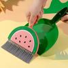 Small Broom Dustpan Set Fruit Themed Anti-scratch Desktop Crumb Sweeper Glass Piano Surfaces Fine Dust Debris Handheld Broom