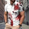 Trendy geometric pattern short-sleeve polo shirt, perfect for casual daily wear.
