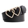 Modern Style Korean Heart Shaped Double Buckle Denim Belt For Fashionable Women