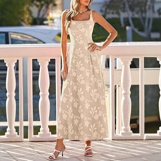 Spice Girl Style 2026 Summer Casual Premium Versatile Loose Lazy Sleeveless Square Neck Dress