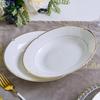 Ruhan 28-Piece Ceramic Dinnerware Set with Gold Rim