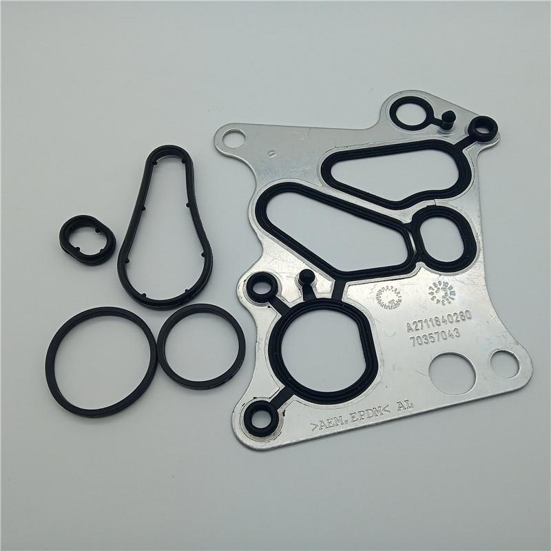 For Mercedes M271 W204 C180 C200 E200 SLK Oil Filter Housing Gasket / Radiator Oil Cooler Gasket Kits OE: 2711840280