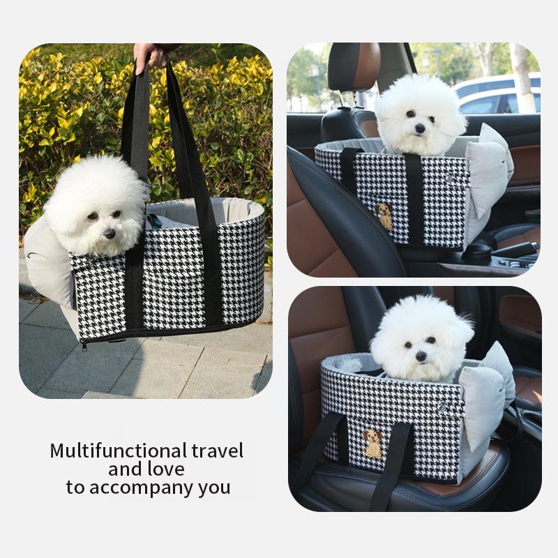 Haustier Hund Autositz Mittelkonsole Hund Autositz Vordersitz Tier Transportbox Universelle Haustier Sitzbezug Sicherheitstasche für kleine mittlere Hunde