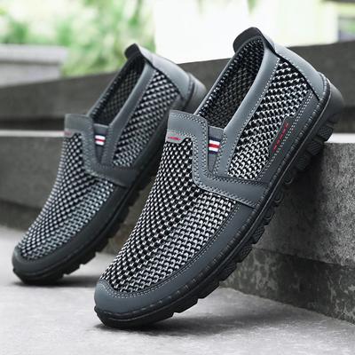 Shoes Men's Summer New Mesh Men's Shoes Polyurethane Lightweight Old Beijing Cloth Shoes Middle-aged and Elderly Large-size Dad Shoes