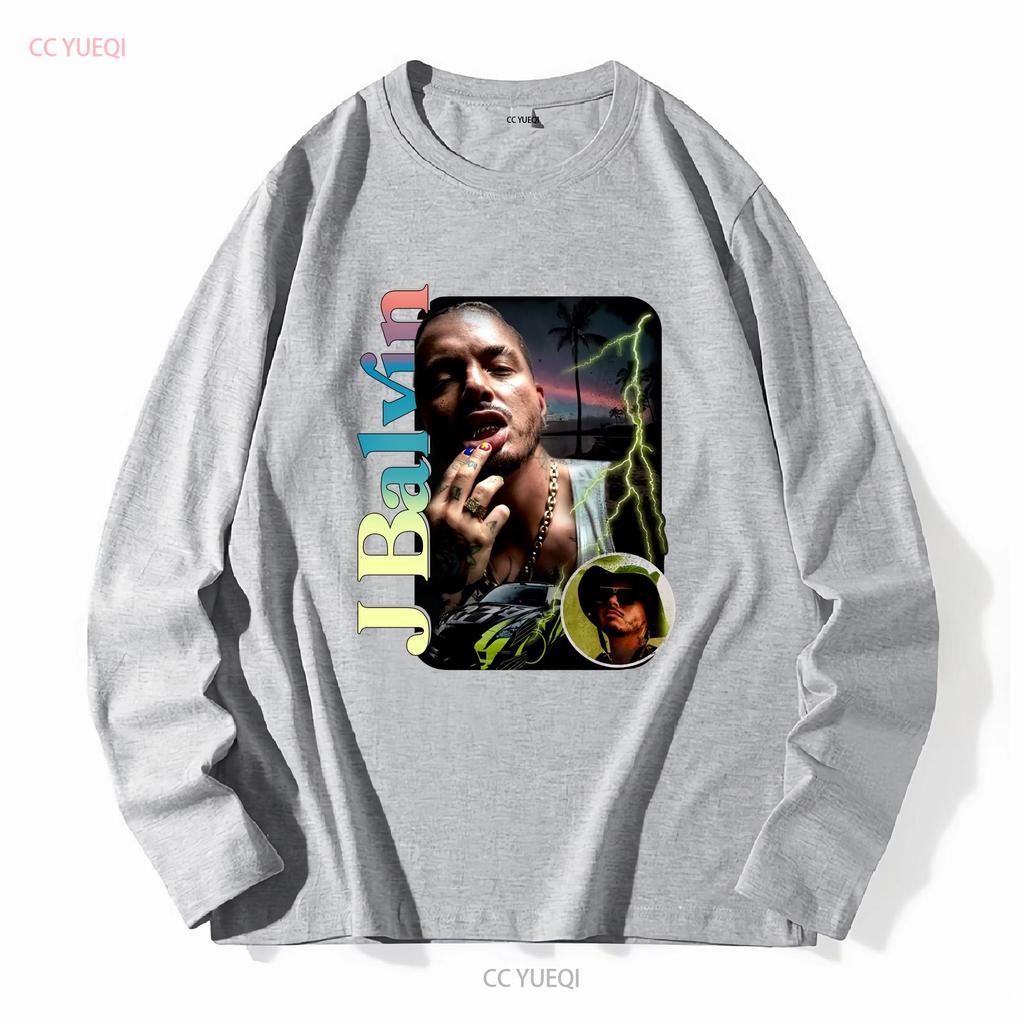 J Balvin T Shirt S Xl Long Sleeves Vintage Washed Comfortable Casual Homme Graphic Stylish Fashion Unisex Stretched Breathable