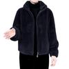 Women Winter Coat Thick Faux Fur Turn-down Collar Short Type Zip-up Cardigan Long Sleeves Cold-proof Outerwear School Outdoor Jacket