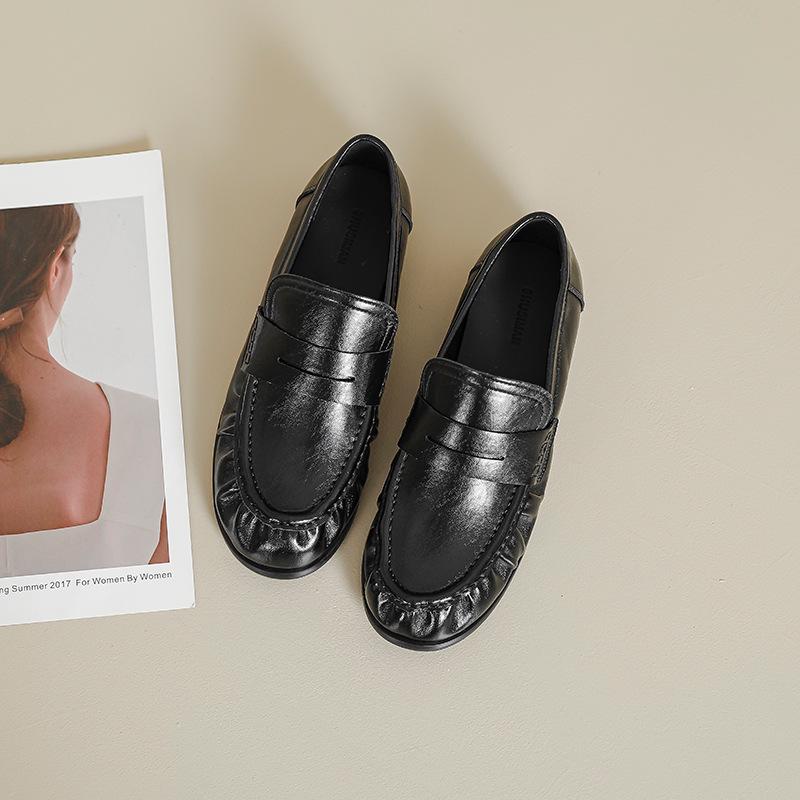 Mocassini Slip-on Retro in Pelle Morbida da Donna - Nuovi Arrivi Primavera 2026, Punta Affusolata, Scollo Basso, Stile JK Britannico