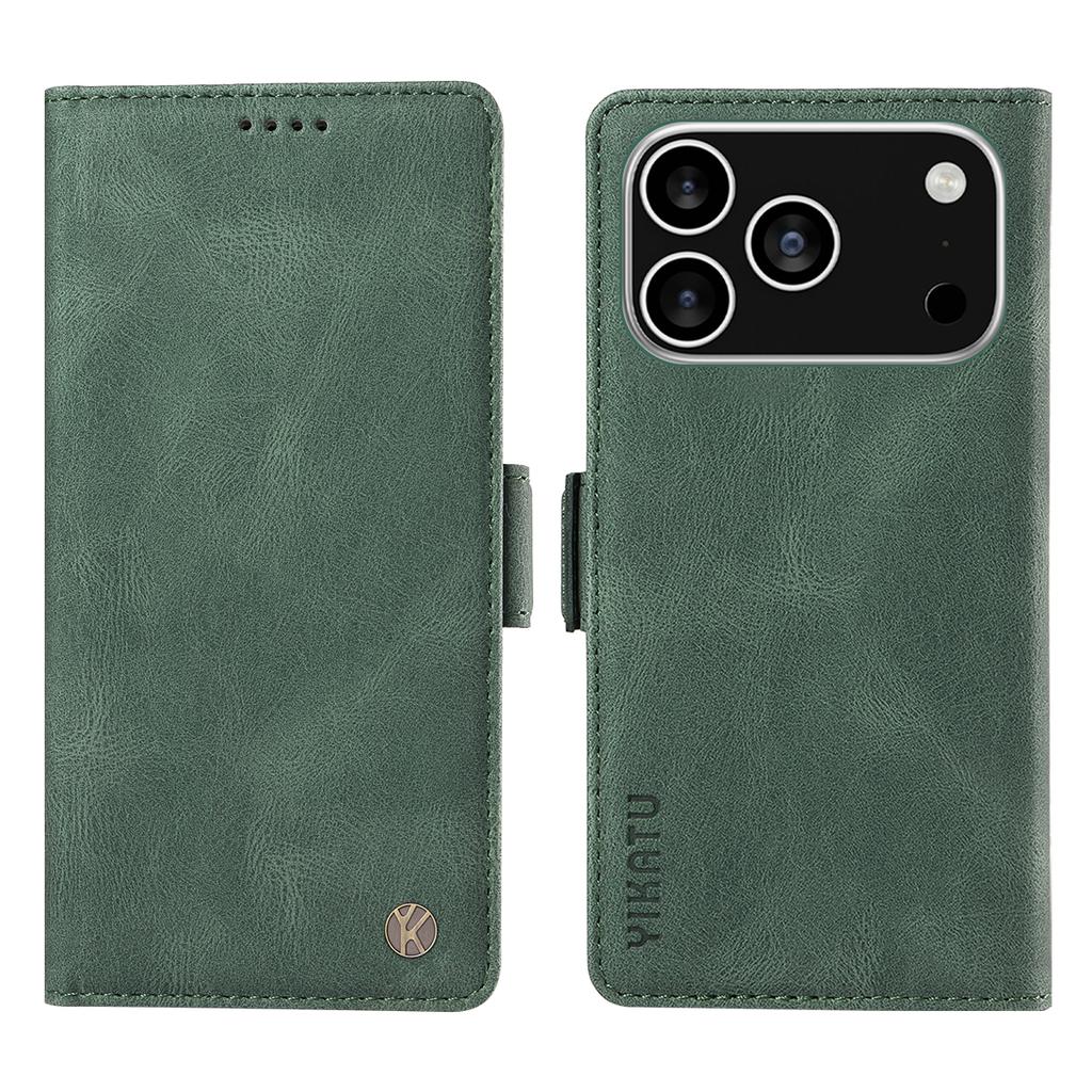 For iPhone 17 Pro Leather Case YIKATU YK-005 Skin-touch Feeling Wallet Phone Cover