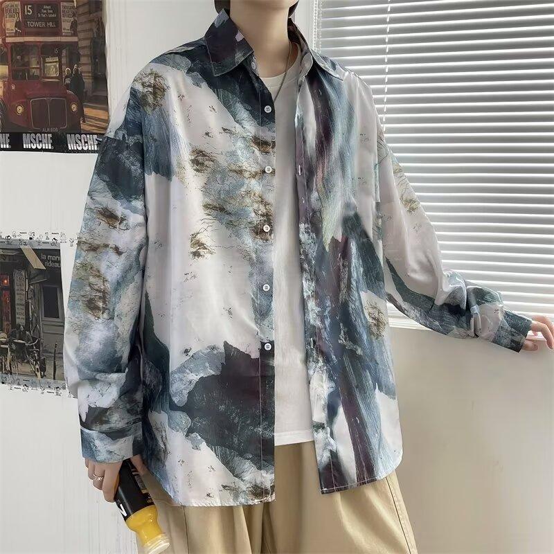 2024 Casual Long Sleeved Shirt Ins Loose Shirt Men'S Summer Trend Versatile Casual Jacket