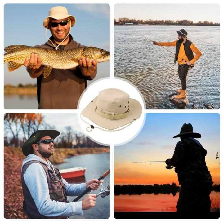 Unisex Outdoor Hat Cotton Fabric Wide Border Adjustable Drawstring Foldable Sun Protecting For Travel Gardening