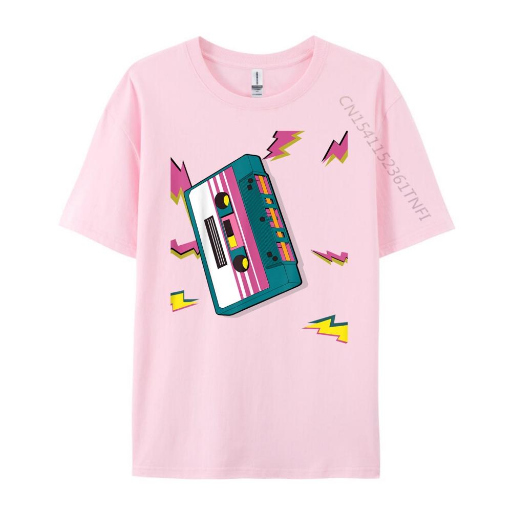 Vintage Cassette Tape In 80s 90s Neon Style T Shirts For Men Autumn TShirt Mens Tshirts Creative Camiseta
